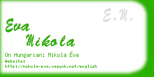 eva mikola business card